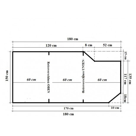 Klappmatratze ca.150x180x8 cm H2 plus Transporttasche