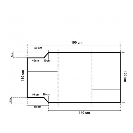 Kern ohne Bezug 120x190x8 cm H2+H3